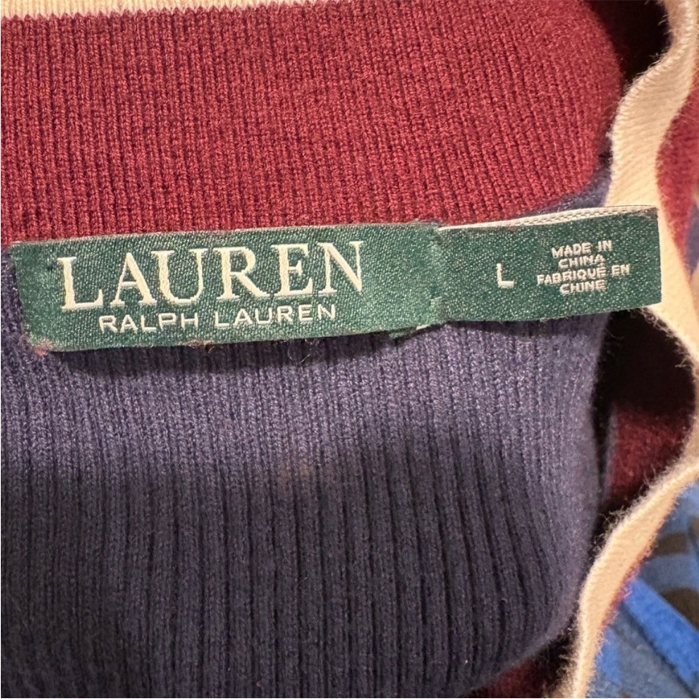Ralph Lauren Burgundy and Navy Sweater - Picture 5 of 7